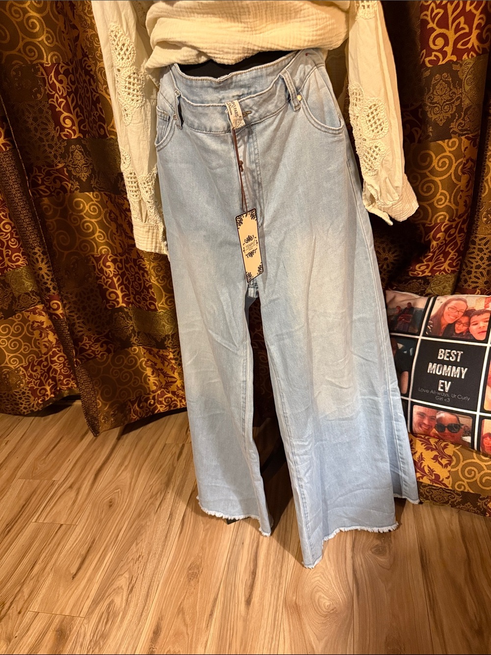 Tempo of Paris Light Wash Extra Wide Jeans